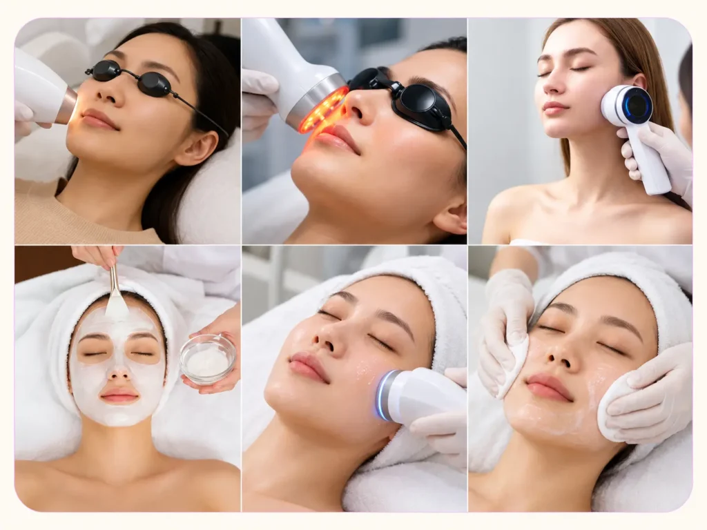 Non-surgical cosmetic skin treatments at a cosmetic clinic