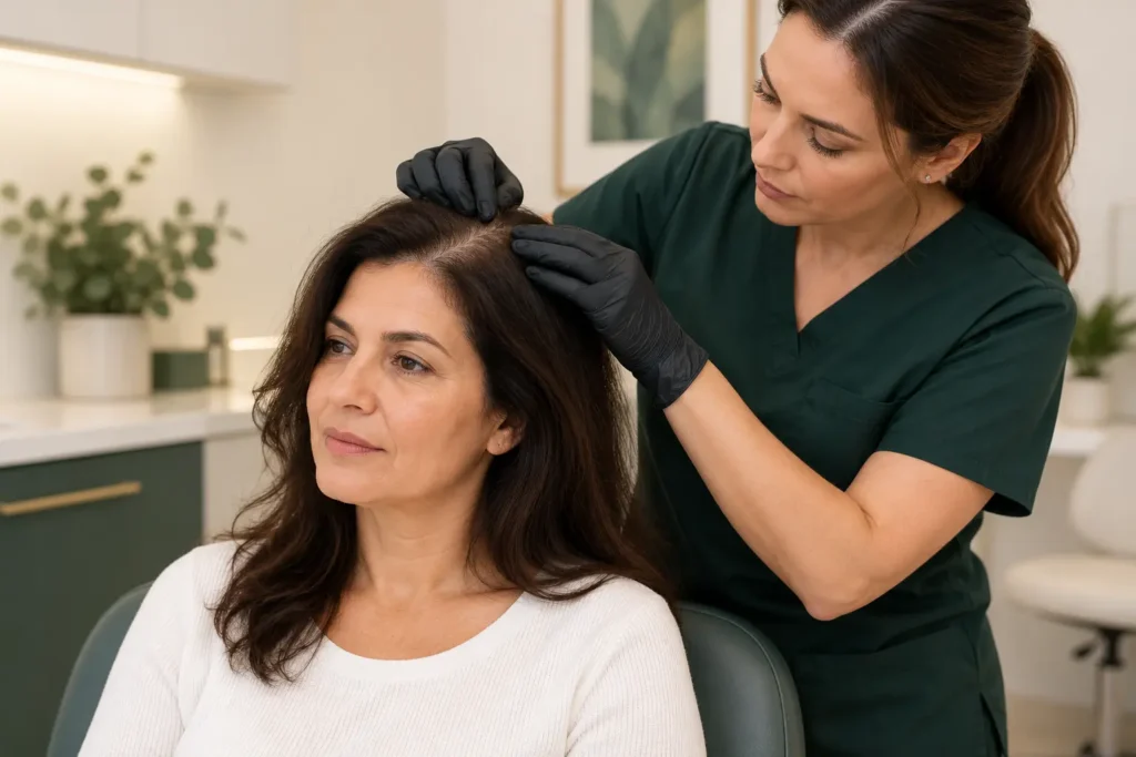 Professional hair and scalp assessment